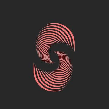 Monogram S letter logo creative symbol, coral swirling spiral lines pattern s Illustrazione stock