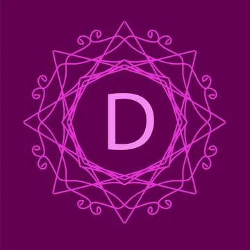 Monogram Simple Monogram Design Template on Purple Background Copyright: x... Stock Photos