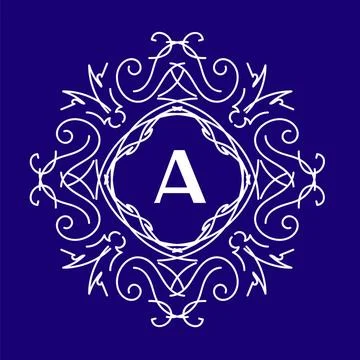 Monogram Simple Monogram Design Template on Blue Background Copyright: xZo... Stock Photos