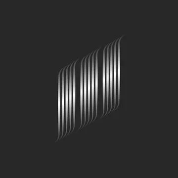 Monogram small letter M logo minimal style with curls, metallic gradient smoo Stock-Illustration