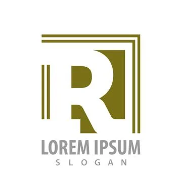 Monogram square letter R concept design. Symbol graphic template element vect Stock Illustration
