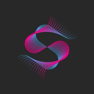 Monogram SS letters logo Interlacing lines grid, combination two letters S .. Illustrazione stock