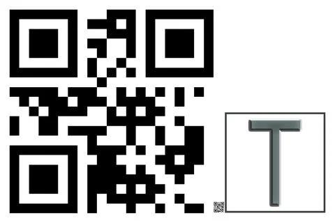 Monogram T QR code Stock Illustration