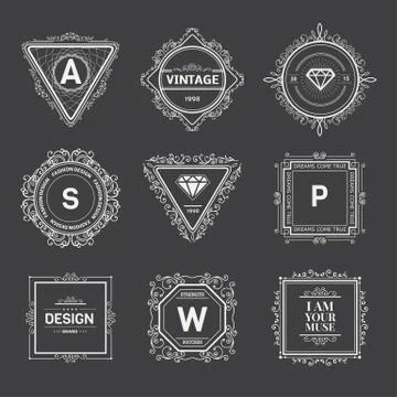 Monogram  template Illustrazione stock