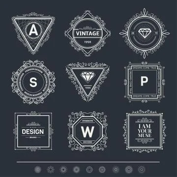 Monogram  template Stock Illustration