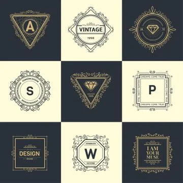 Monogram  template Stock Illustration