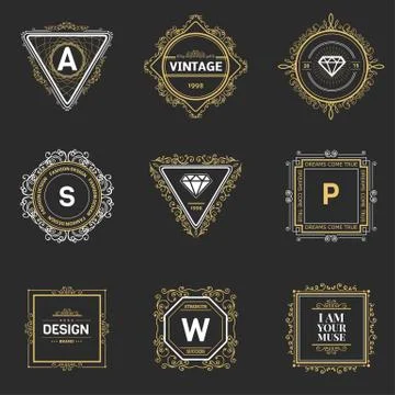 Monogram  template Stock Illustration