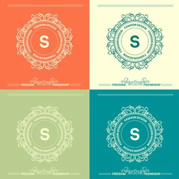 Monogram  template Stock Illustration