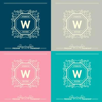 Monogram  template Stock Illustration