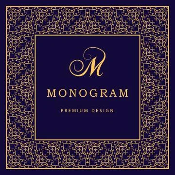 Monogram template logo. Letter emblem sing M Stock-Illustration