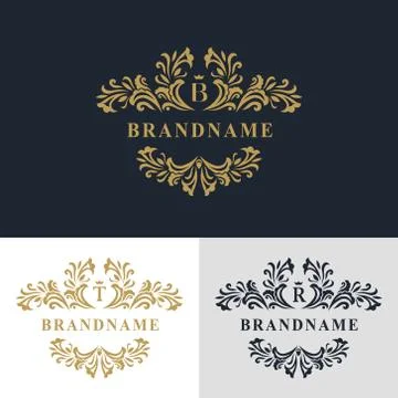 Monogram template logo. Letter emblem sing B, T, R Stock-Illustration