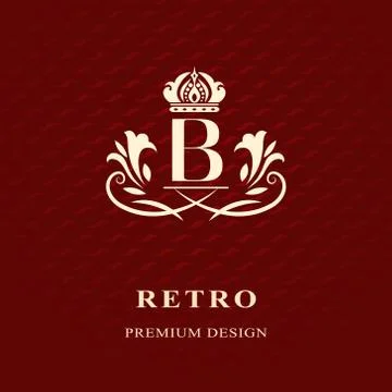 Monogram template logo. Letter emblem sing B Stock-Illustration