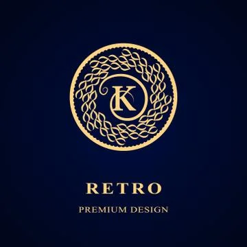 Monogram template logo. Letter emblem sing K Stock-Illustration