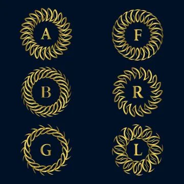 Monogram template logo. Letter emblem sing A, F, B, R, G, L Stock-Illustration