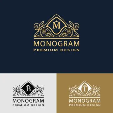 Monogram template logo. Letter emblem sing M, B, T Stock-Illustration