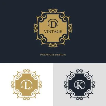 Monogram template logo. Letter emblem sing D, L, K Stock-Illustration