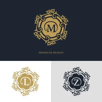 Monogram template logo. Letter emblem sing M, L, Z Stock-Illustration