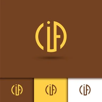 Monogram of three letters in scribed in a circle Stock Illustration