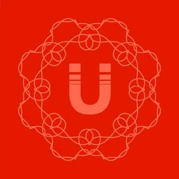 Monogram U Design Simple Monogram U Design Template on Orange Background C... Stock Photos