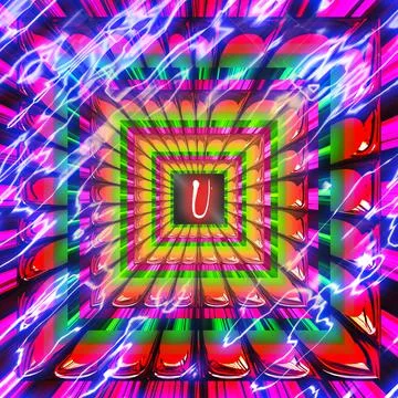 Monogram U electric storm Stock Illustration