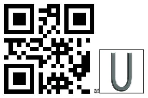 Monogram U QR code Illustrazione stock