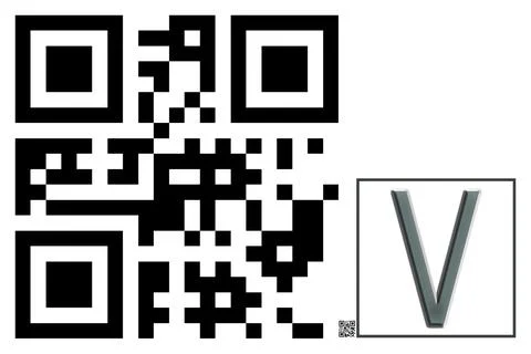 Monogram V QR code 스톡 일러스트