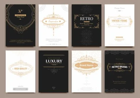 Monogram vector cards Stock Illustration