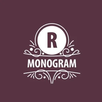 Monogram vector in frame Illustrazione stock