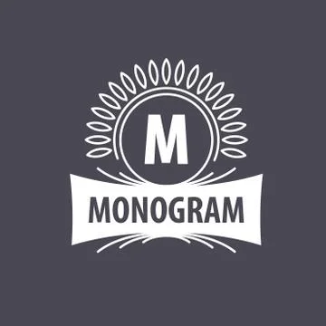 Monogram vector in frame Stock Illustration