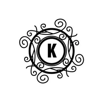 Monogram vector in frame Stock Illustration