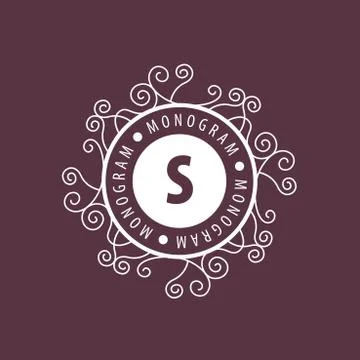 Monogram vector in frame Stock Illustration