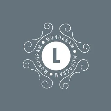Monogram vector in frame Illustrazione stock