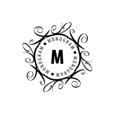 Monogram vector in frame Illustrazione stock