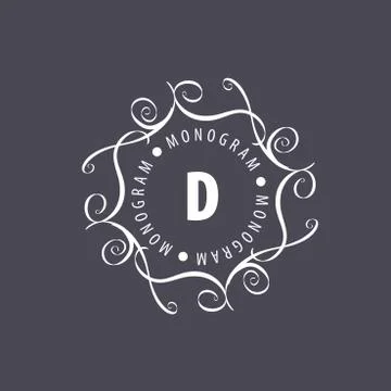 Monogram vector in frame Stock Illustration