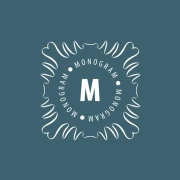 Monogram vector in frame Illustrazione stock
