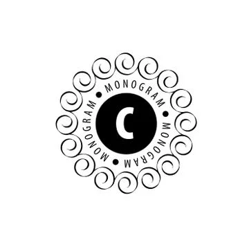Monogram vector in frame Illustrazione stock