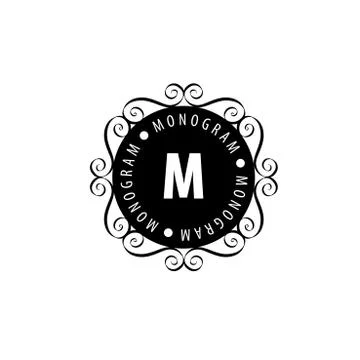 Monogram vector in frame Illustrazione stock
