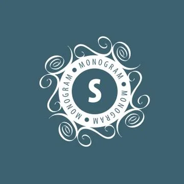 Monogram vector in frame Stock Illustration