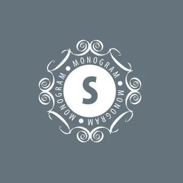 Monogram vector in frame Illustrazione stock