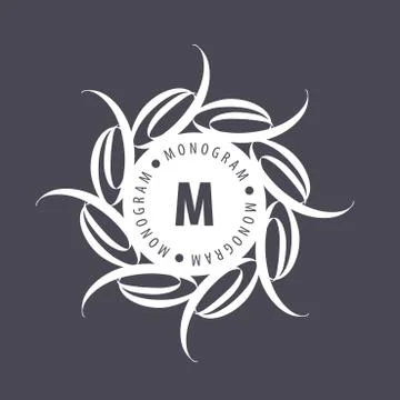 Monogram vector in frame Stock Illustration