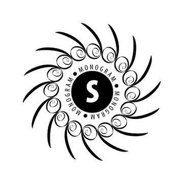 Monogram vector in frame Illustrazione stock