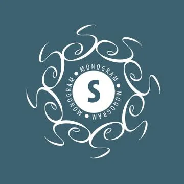Monogram vector in frame Illustrazione stock