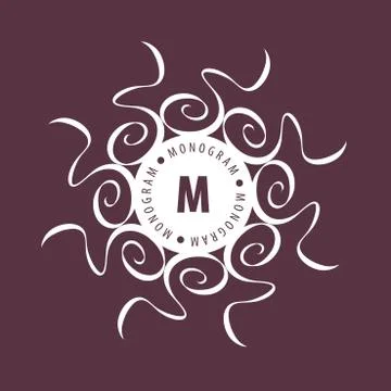 Monogram vector in frame Illustrazione stock