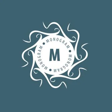 Monogram vector in frame Stock Illustration