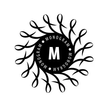 Monogram vector in frame Stock Illustration