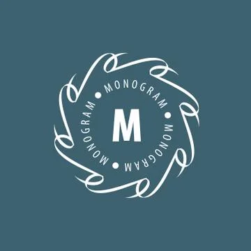 Monogram vector in frame Stock Illustration