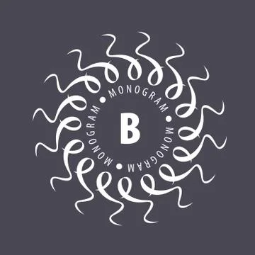 Monogram vector in frame Illustrazione stock