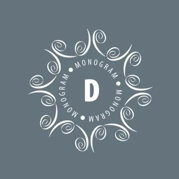 Monogram vector in frame Stock Illustration