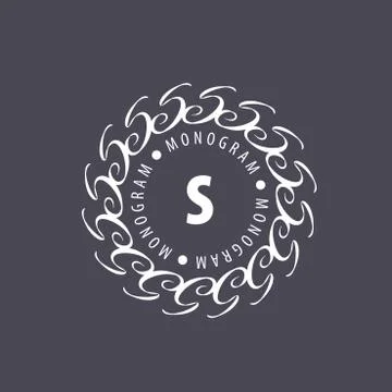 Monogram vector in frame Illustrazione stock