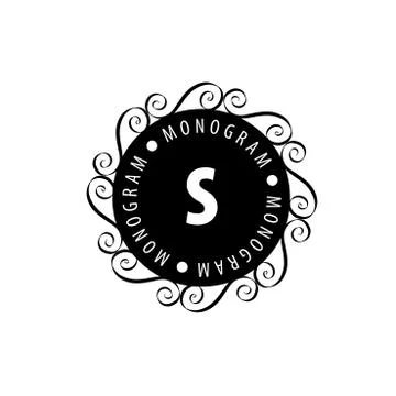 Monogram vector in frame Illustrazione stock